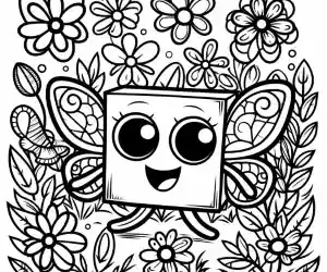 Animated butterfly coloring page