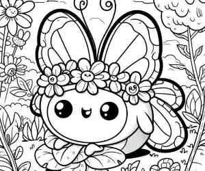 Cute little butterfly coloring page