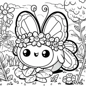 Cute little butterfly coloring page