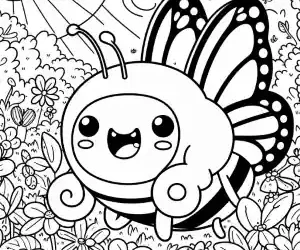 Dibujo de mariposa gordita para colorear