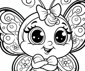 Butterfly girl coloring page