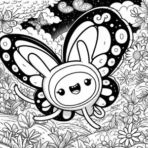 Butterfly cartoon coloring page