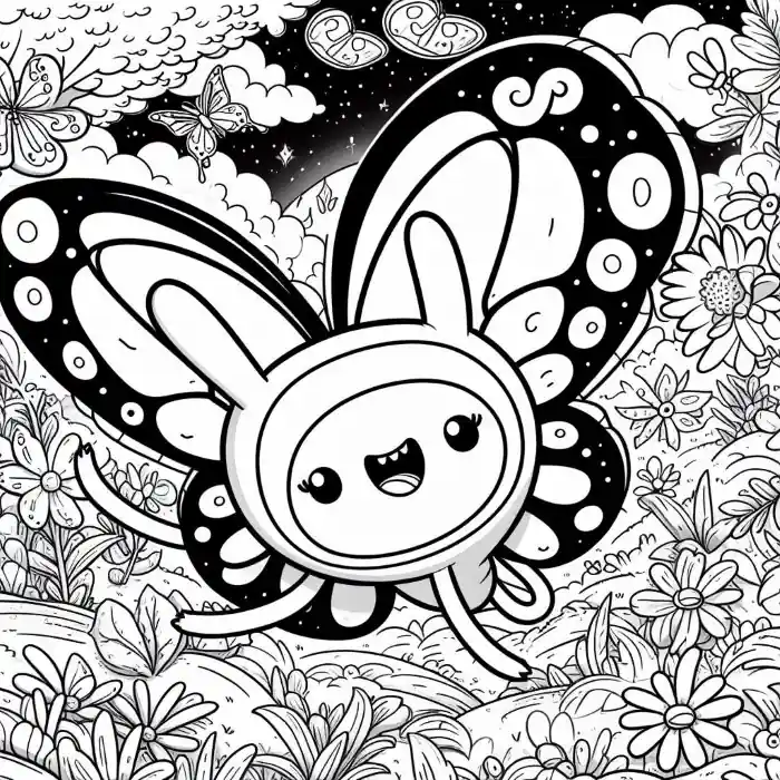 Dibujo animado de mariposa para colorear