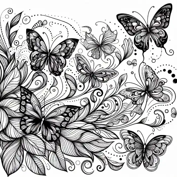 Dibujo aesthetic  mariposas para colorear