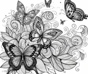 Beautiful butterflies coloring pages