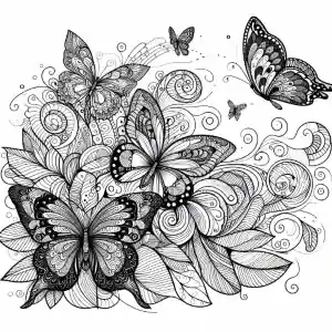 Beautiful butterflies coloring pages
