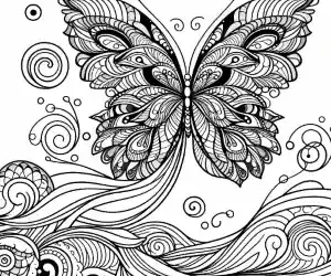 Fantasy butterfly coloring page