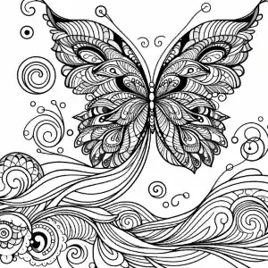 Fantasy butterfly coloring page