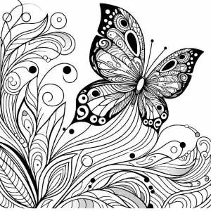 Butterfly flight trail for coloring