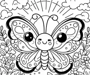 Coloring page of butterflies for children