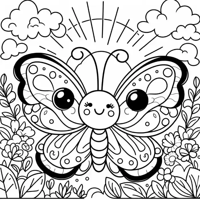 Dibujo de mariposas para niños para colorear