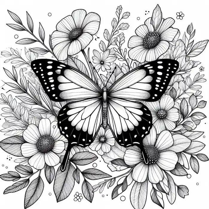 Beautiful butterfly image to color