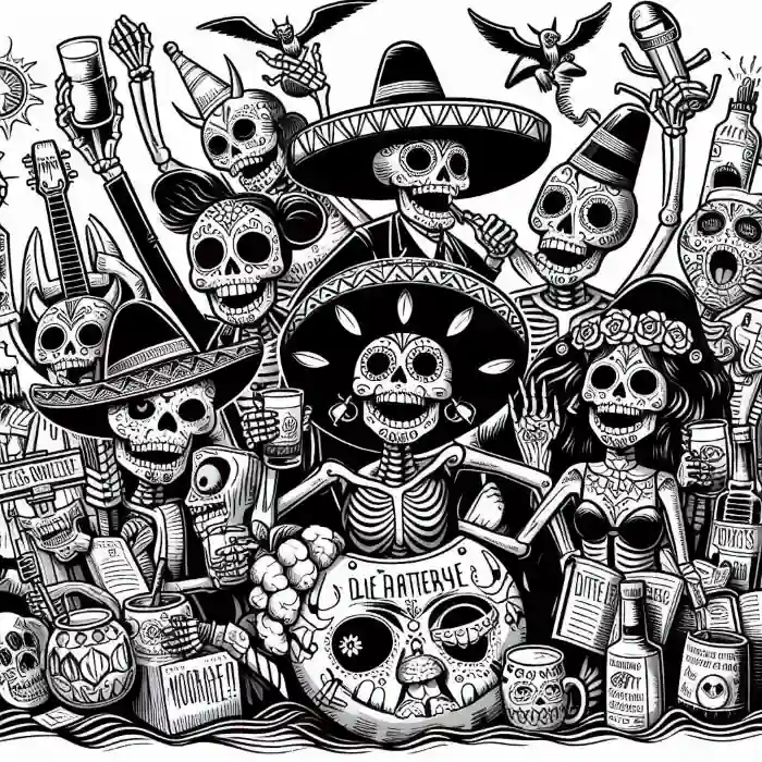 Dibujo de mariachis para colorear