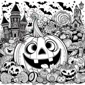 Animated halloween pumpkin coloring page