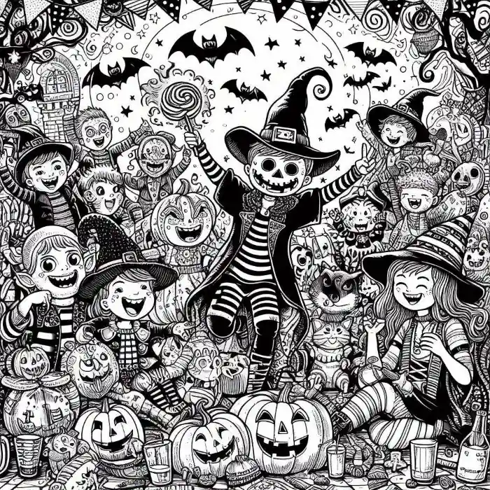 Dibujo celebración de Halloween para colorear