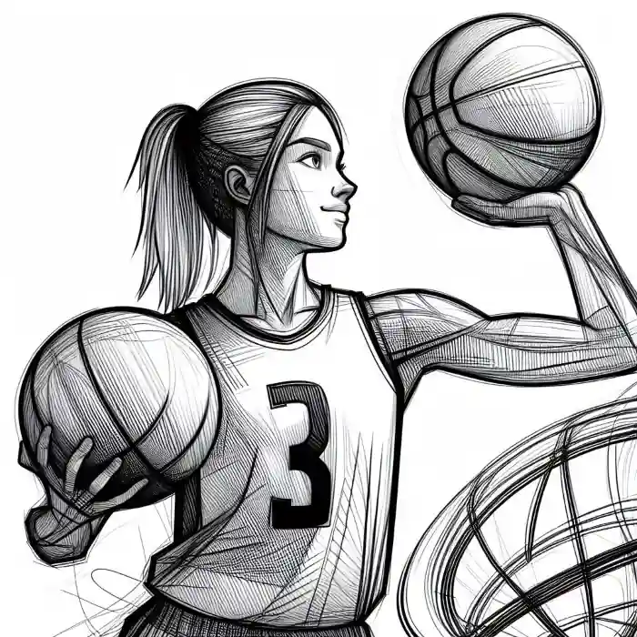 Dibujo de jugadora de básquet para colorear