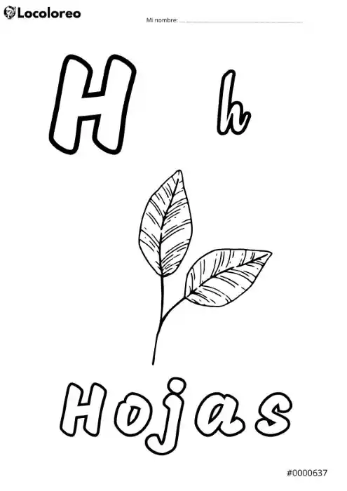 La letra H para colorear