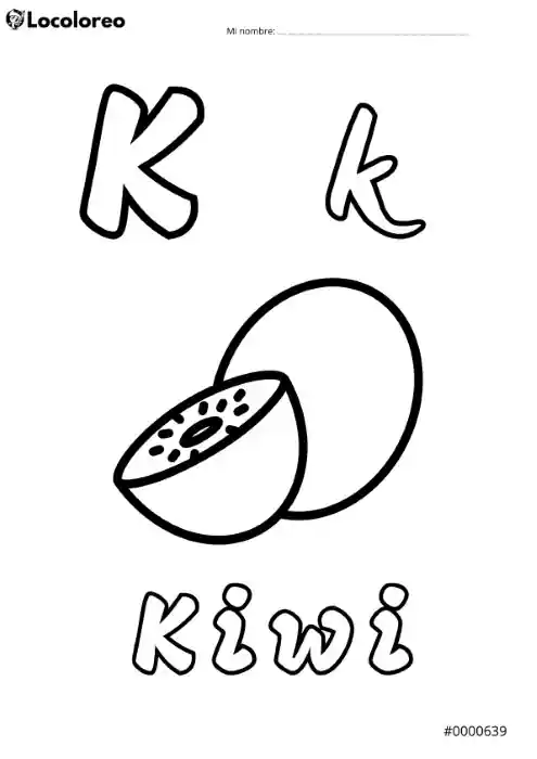 La letra K para colorear