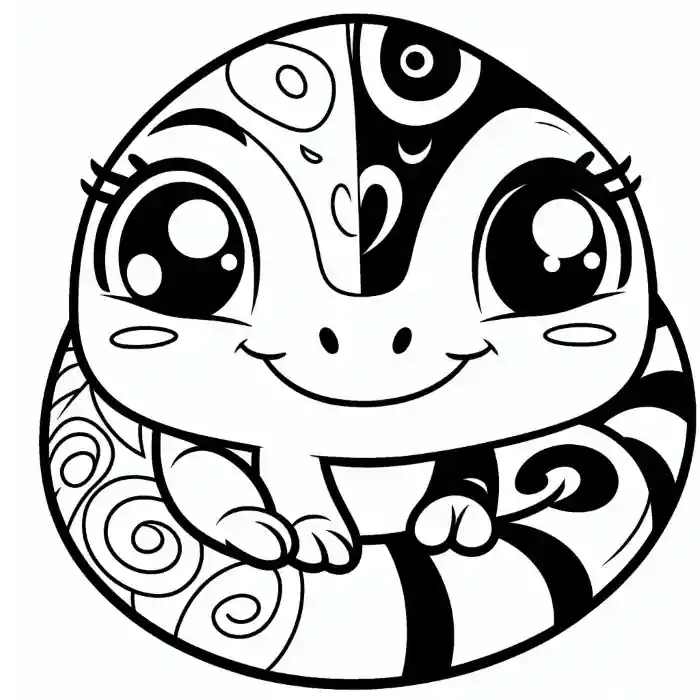 Camaleón para colorear infantil