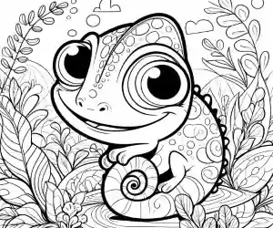 shy chameleon coloring