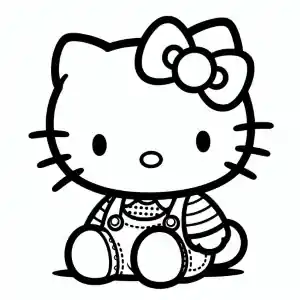 Hello Kitty sitting coloring page