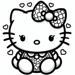 Simple Hello Kitty coloring page