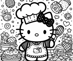 Hello Kitty Chef coloring page