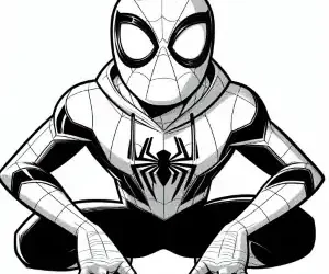 Spiderman pose coloring page