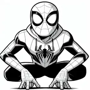 Spiderman pose coloring page