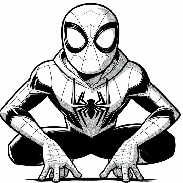 Dibujo de spiderman pose para colorear