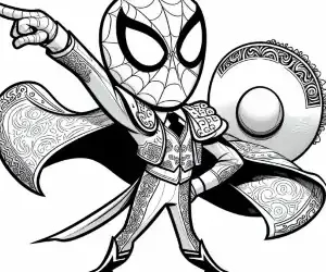 Bullfighter Spiderman coloring page