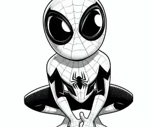 Aesthetic spiderman coloring page
