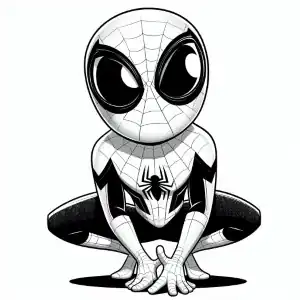 Aesthetic spiderman coloring page