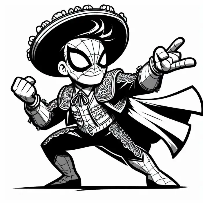 Dibujo de Spiderman mariachi para colorear