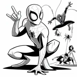 Fun drawing of Spiderman to color