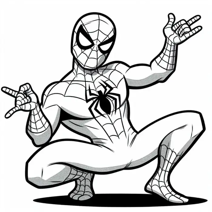 Dibujo con flow de Spiderman para colorear