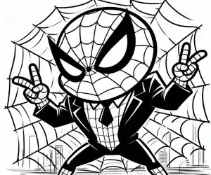 spiderman cartoon coloring