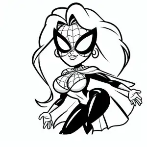 Spider woman coloring page