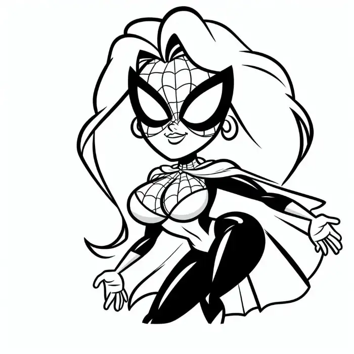 Dibujo mujer araña para colorear
