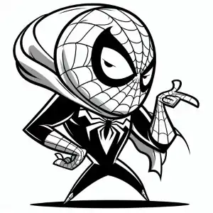 Dibujo de hombre araña con capucha para colorear