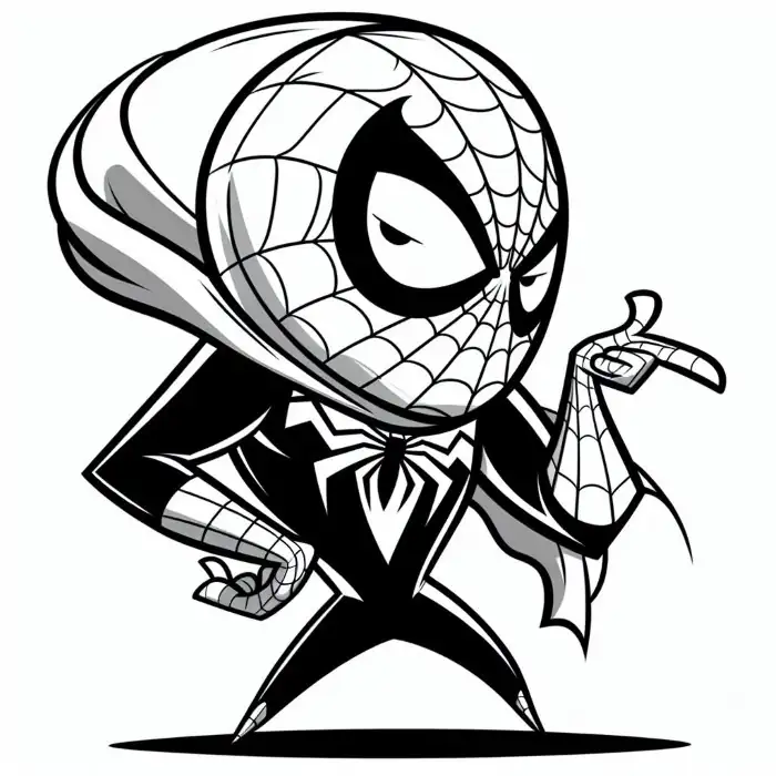 Spider-Man with a hood coloring page