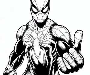 Image of spiderman challenging to color