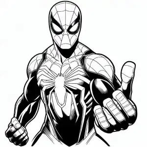 Image of spiderman challenging to color