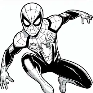 Spiderman jumping coloring page