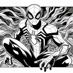 Incredible drawing of Spiderman to color