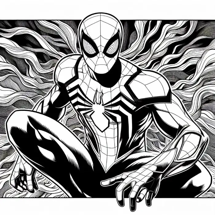 Increíble dibujo de Spiderman para colorear