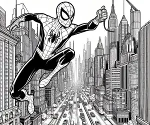 Classic spider man coloring page