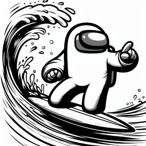 Surfing crew member coloring page