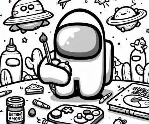 Funny crew member coloring page