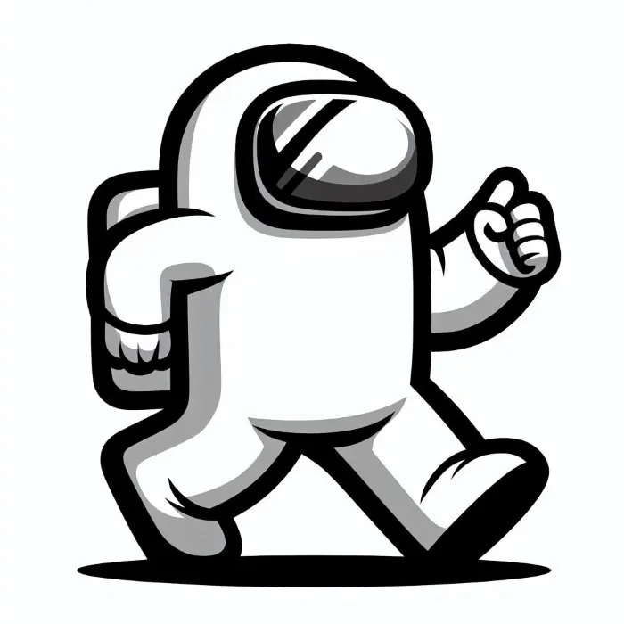 Dibujo de tripulante among us caminando para colorear